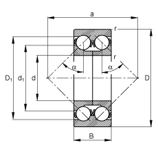 ǽ|S 3306-DA, (j) DIN 628-3 ˜ʵҪߴ磬pɷxʷփ(ni)Ȧ|  = 45