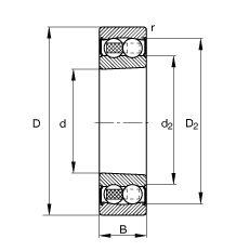 {(dio)S 2205-K-2RS-TVH-C3, (j) DIN 630 (bio)(zhn)Ҫߴ, FF 1:12ɂ(c)ܷ